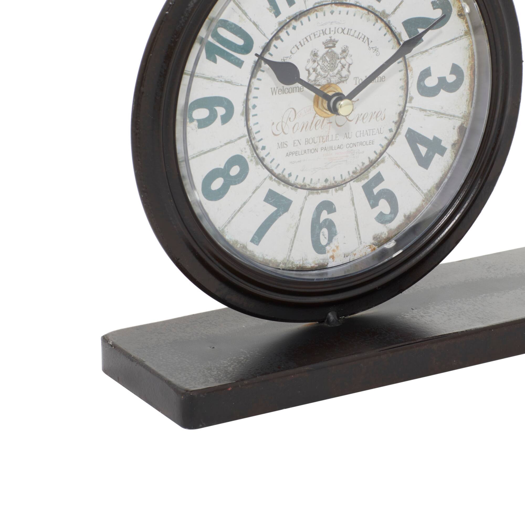 13" Brown Metal Penny-Farthing Clock